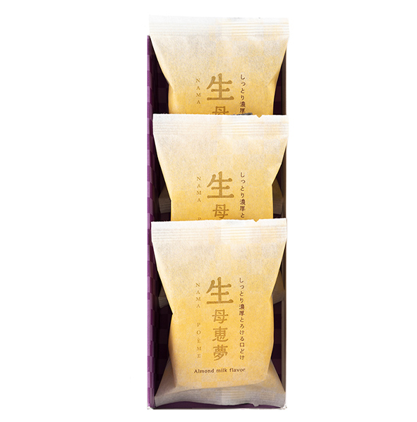 生母恵夢3個入のパッケージ